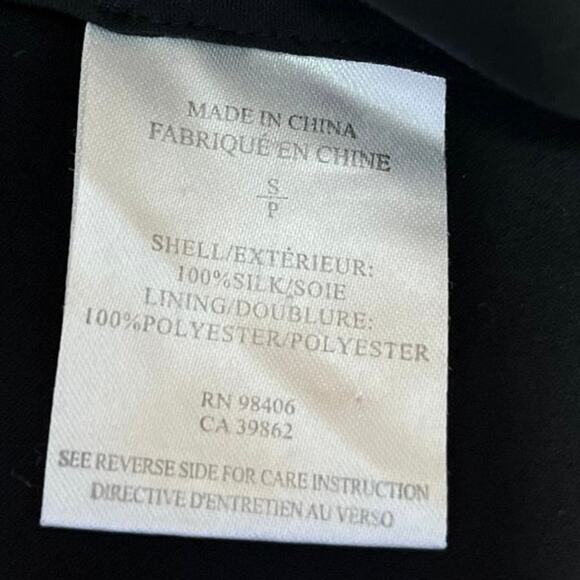 Theory Jinelle Black Sleeveless 100% Silk V-neck Peplum Blouse Tank Top Size S - Picture 7 of 7